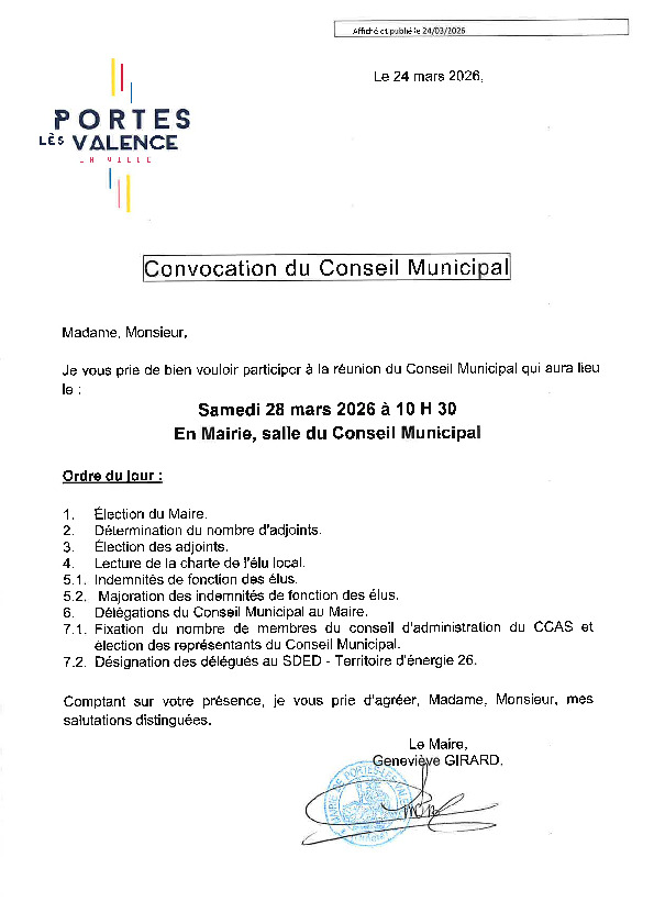 Convocation CM du 28/03/2026