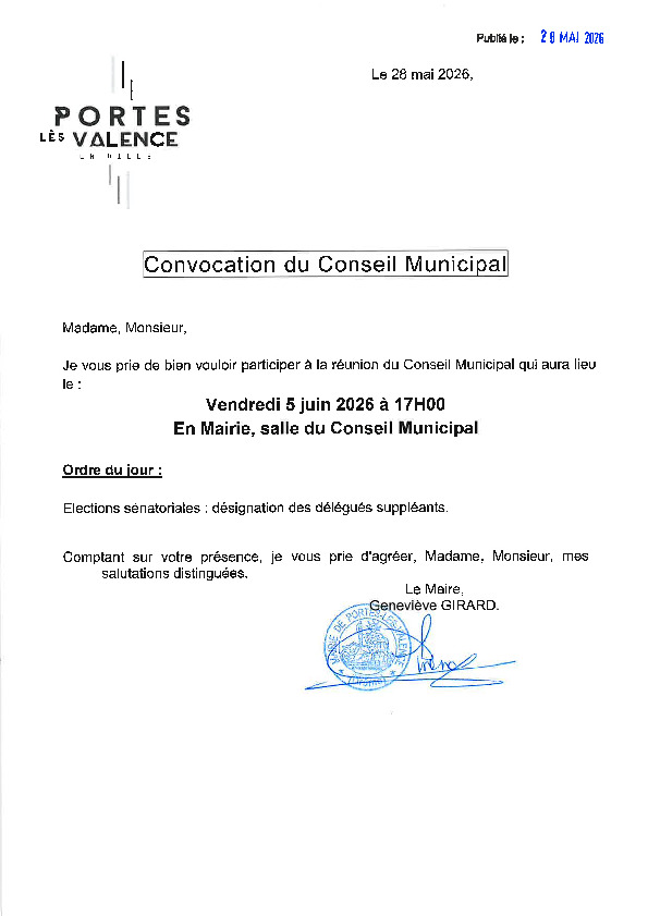 Convocation - CM du 05/06/2026