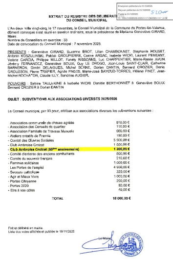 Délibération CM du 17/11/2025