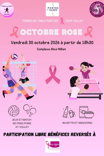Tennis de table et  USCP Volley : octobre rose