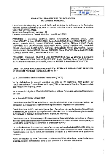 Délibération CM 14-04-2025 - Compte financier unique 2024