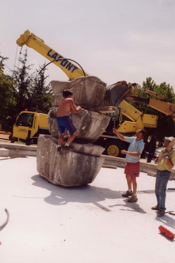 Travaux sur la fontaine