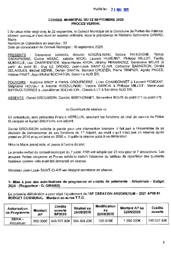 Procès-verbal CM du 22/09/2025