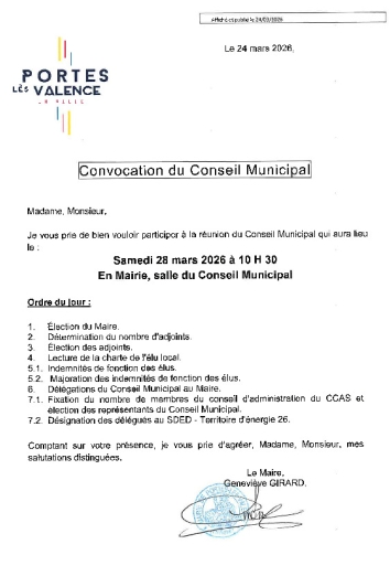Convocation CM du 28/03/2026