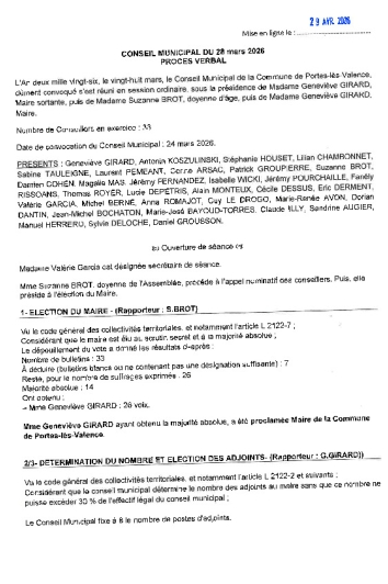 Procès-verbal CM du 28/03/2026