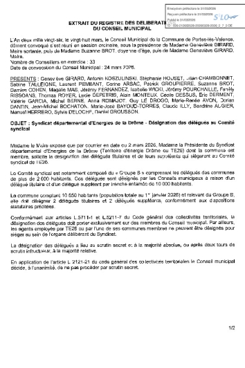 Délibération CM du 28/03/2026 - Désignation des délégués au SDED