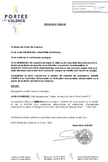 Décision 2026/55 - Signature d'un marché public