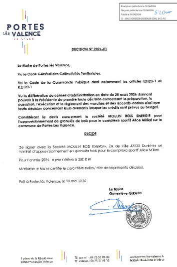 Décision 2026/81 - Signature d'un marché
