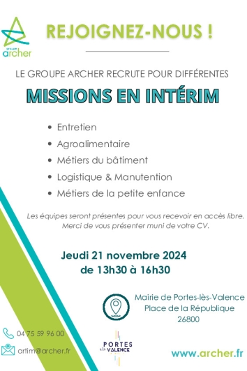 Le groupe Archer recrute !