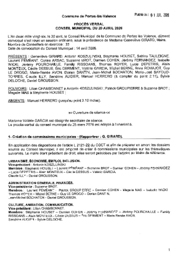 Procès-verbal CM du 20/04/2026
