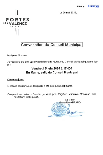 Convocation - CM du 05/06/2026