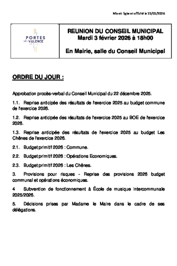 Ordre du Jour CM du 03/02/2026