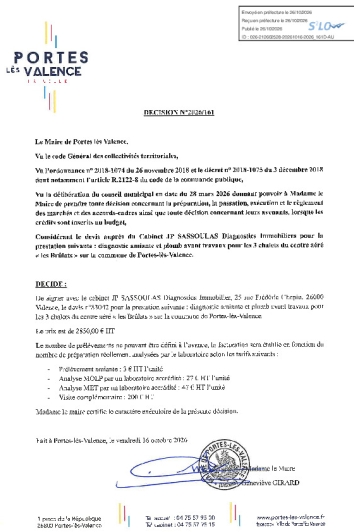 2026/161 - Signature d'un marché