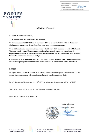 Décision 2026/149 Signature d'un contrat
