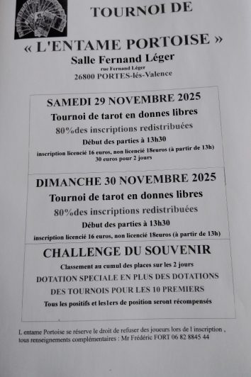 Affiche Tournoi de tarot annuel