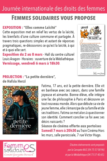 Flyer verso Un concert offert aux Portoises le 8 mars