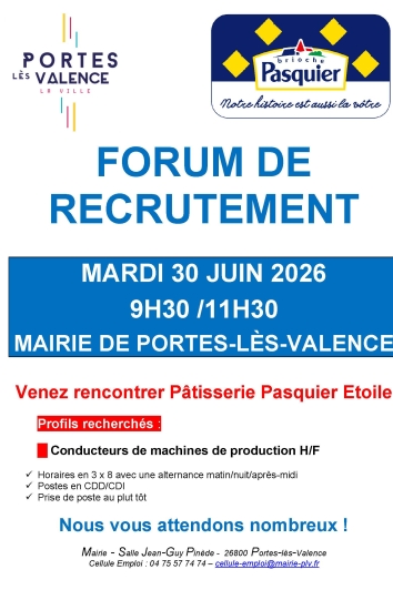 Recrutement pour la Pâtisserie Pasquier