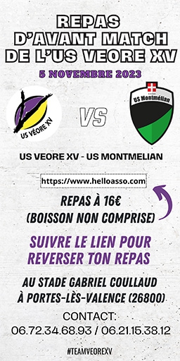 US VEORE XV / US Montmellianaise (repas d'avant match)