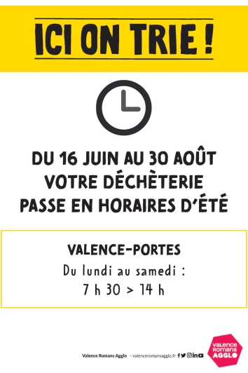 déchèterie : horaires d’été 2025