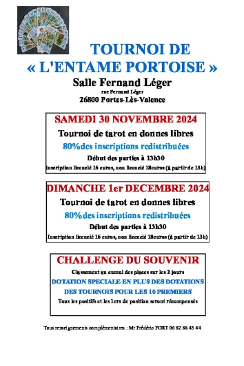 affiche concours de tarot de l entame portoise