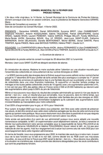 Conseil municipal du 12-02-2022