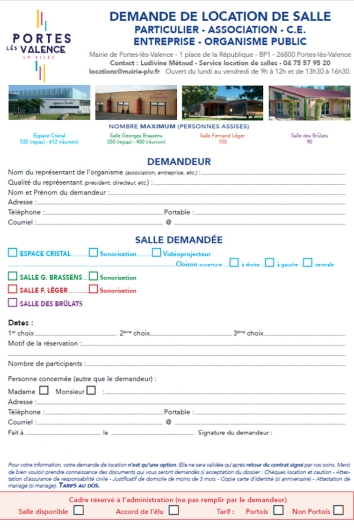 Formulaire de location de salle  (format PDF)
