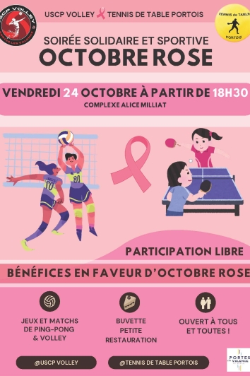Le Tennis de table et volley : octobre rose
