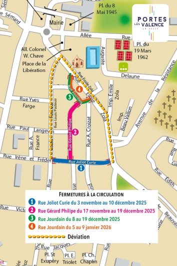 Travaux avec circulation interdite