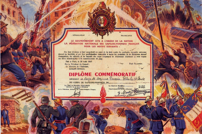 Citation à l'ordre de la nation pour les pompiers