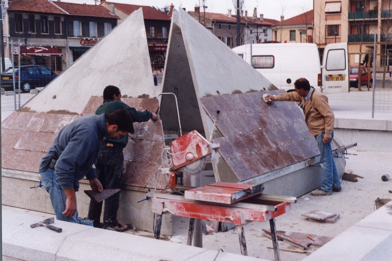 Construction de la fontaine