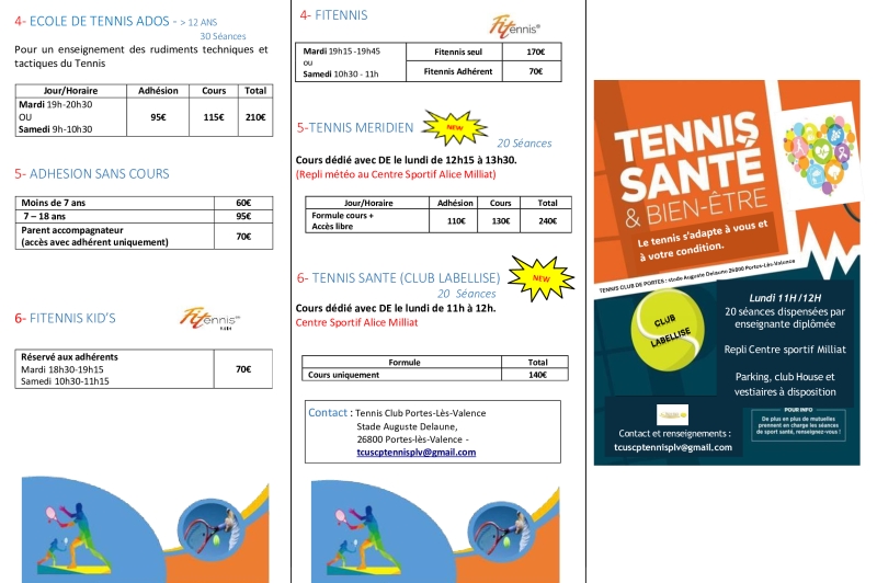 Rentrée 2026 du Tennis Club de Portes les Valence