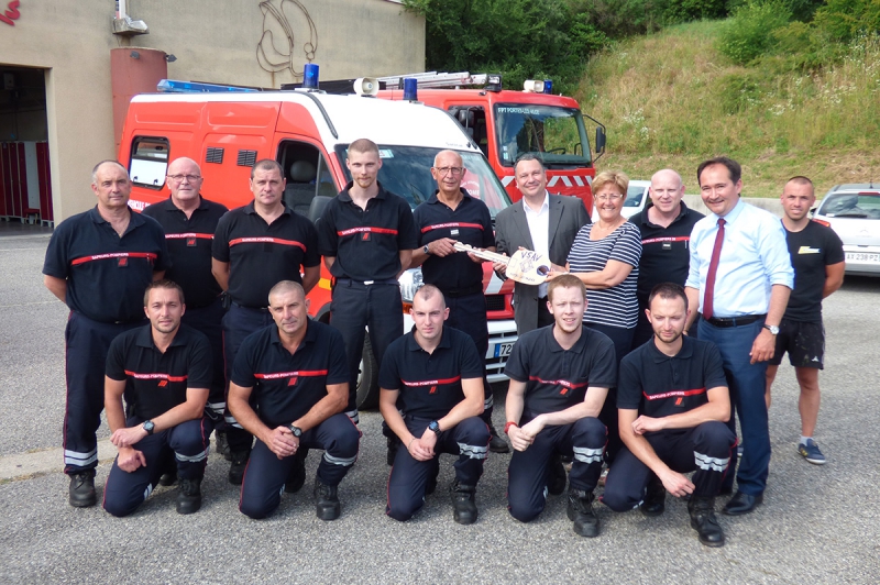 Les sapeurs-pompiers (visite des élus)