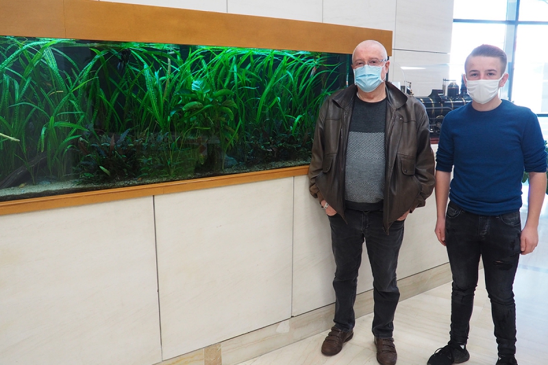 Aquarium dans le hall de la mairie