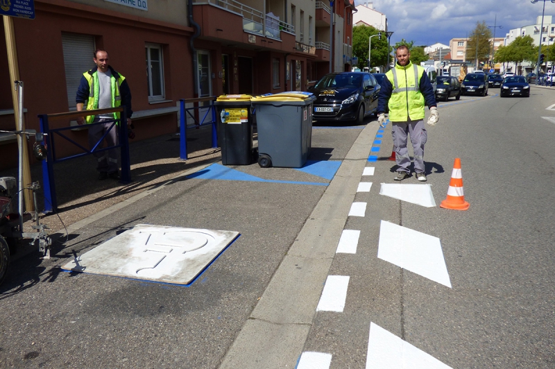 Marquage au sol par les ateliers