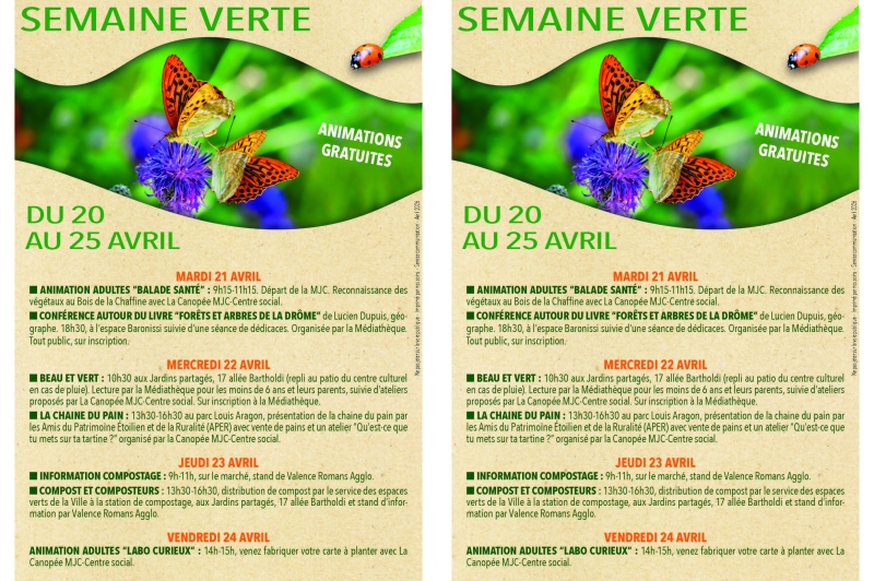 Programme semaine verte 2026