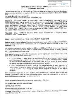 Délibération CM du 17/11/2025 - Remplacement au poste de 1er adjoint