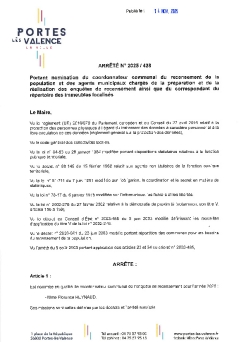 Arrêté 2025_428 - Nomination coordonnateur recensement
