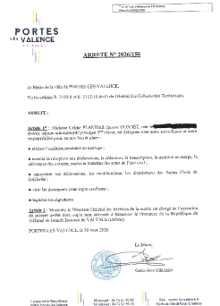 Arrêté 2026/150 - Délégation à un agent