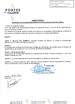 Arrêté 2026/525 - Désignation d'un correspondant défense