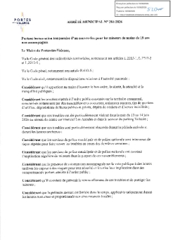 Arrêté n°2026/281 - Couvre-feu temporaire pour les mineurs