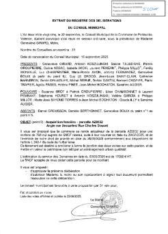Délibération CM 22-09-2025 - Acquisition parcelle à l'Angle des rues Doucet et Descartes