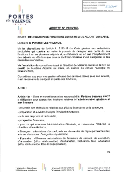 Arrêté 2026/ 163- Délégation de fonctions à un adjoint