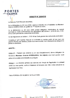 Arrêté 2026/210 - Délégation de fonction