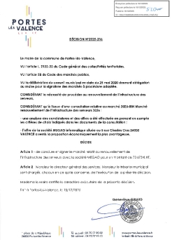 Décision 2025/216 - Signature d'un marché