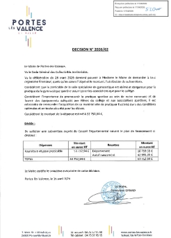 Décision n°2026/62 - Demande de subvention