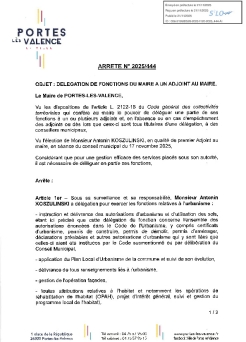 Arrêté 2025/444 - Délégation de fonction Antonin KOSZULINSKI