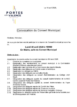 Convocation CM du 20/04/2026