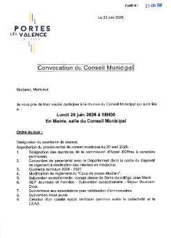 Convocation - CM du 29/06/2026