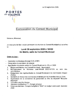 Convocation CM du 28/09/2026