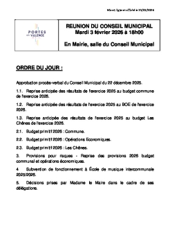 Ordre du Jour CM du 03/02/2026